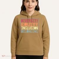 Retro Diversity Equity Inclusion Belonging DEIB Teacher Hoodie thumb 5