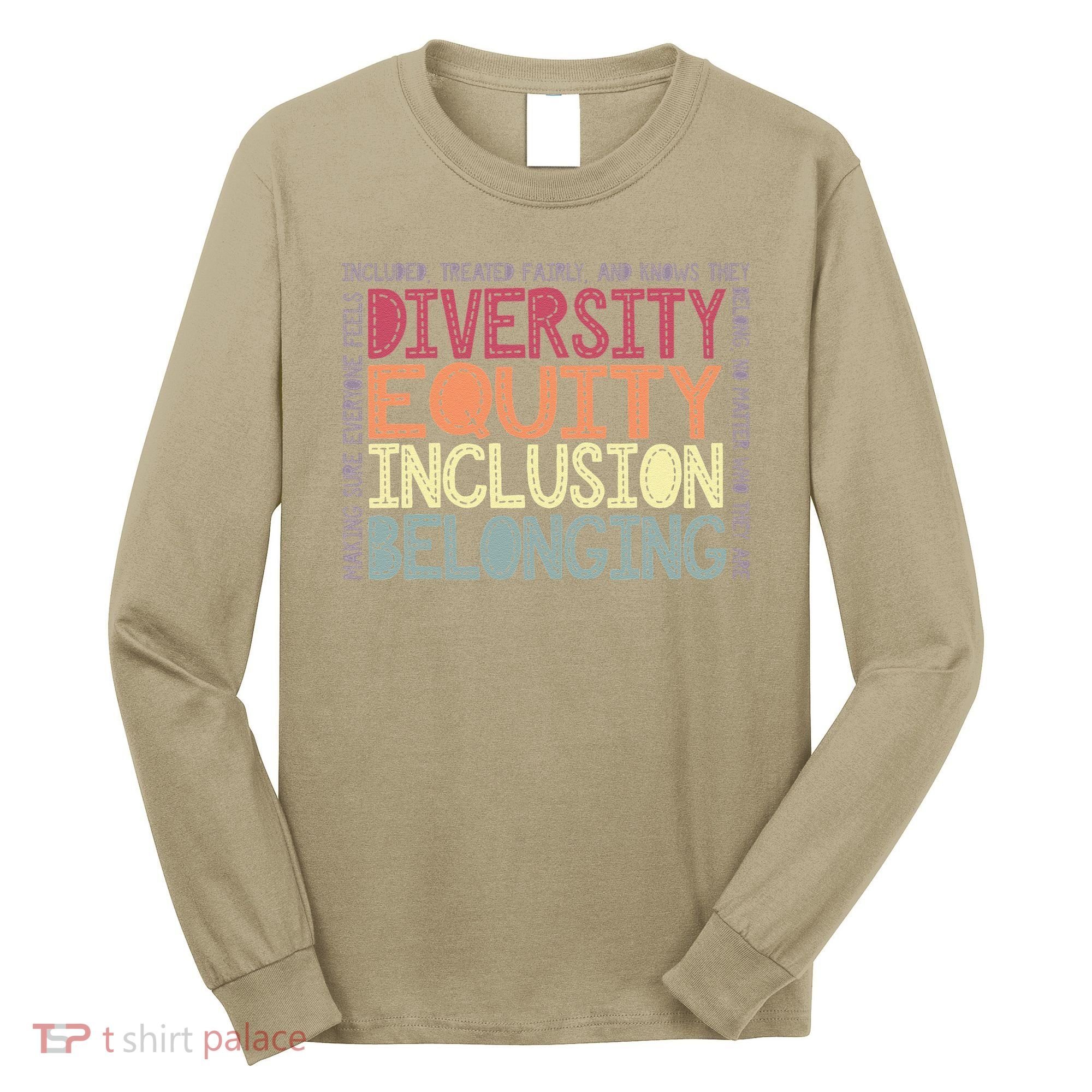 Retro Diversity Equity Inclusion Belonging DEIB Teacher Long Sleeve Shirt