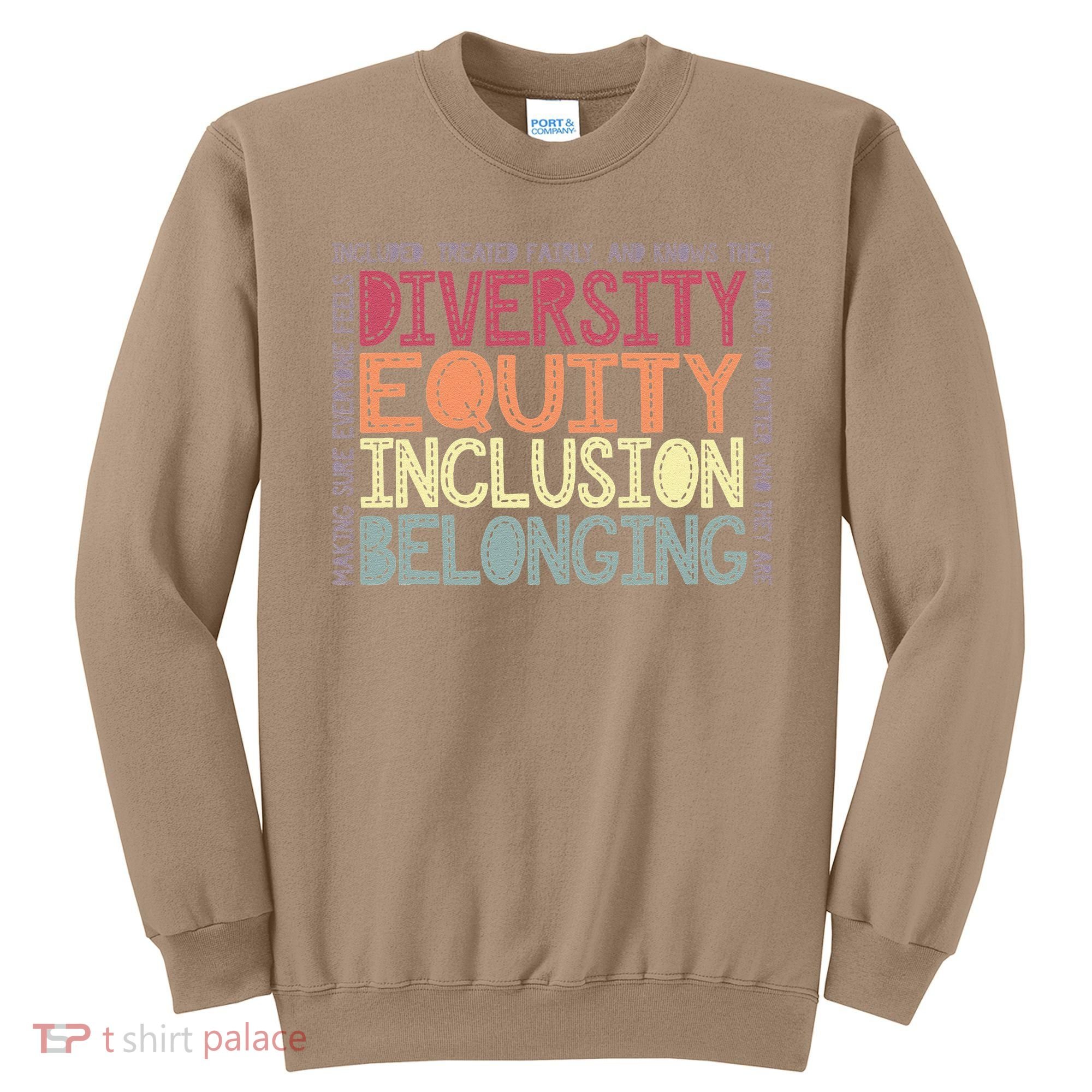 Retro Diversity Equity Inclusion Belonging DEIB Teacher Sweatshirt