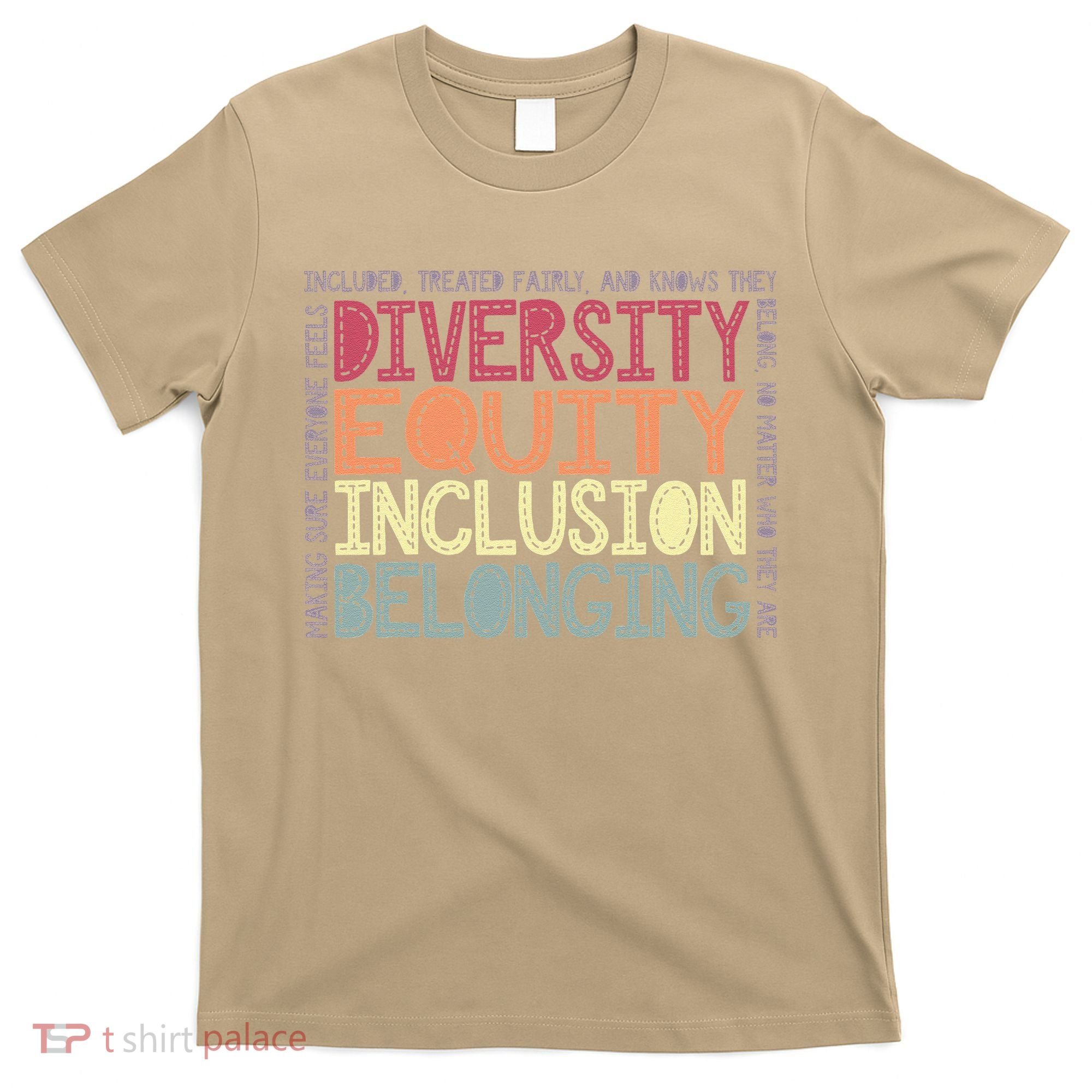 Retro Diversity Equity Inclusion Belonging DEIB Teacher T-Shirt