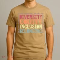 Retro Diversity Equity Inclusion Belonging DEIB Teacher T-Shirt thumb 3