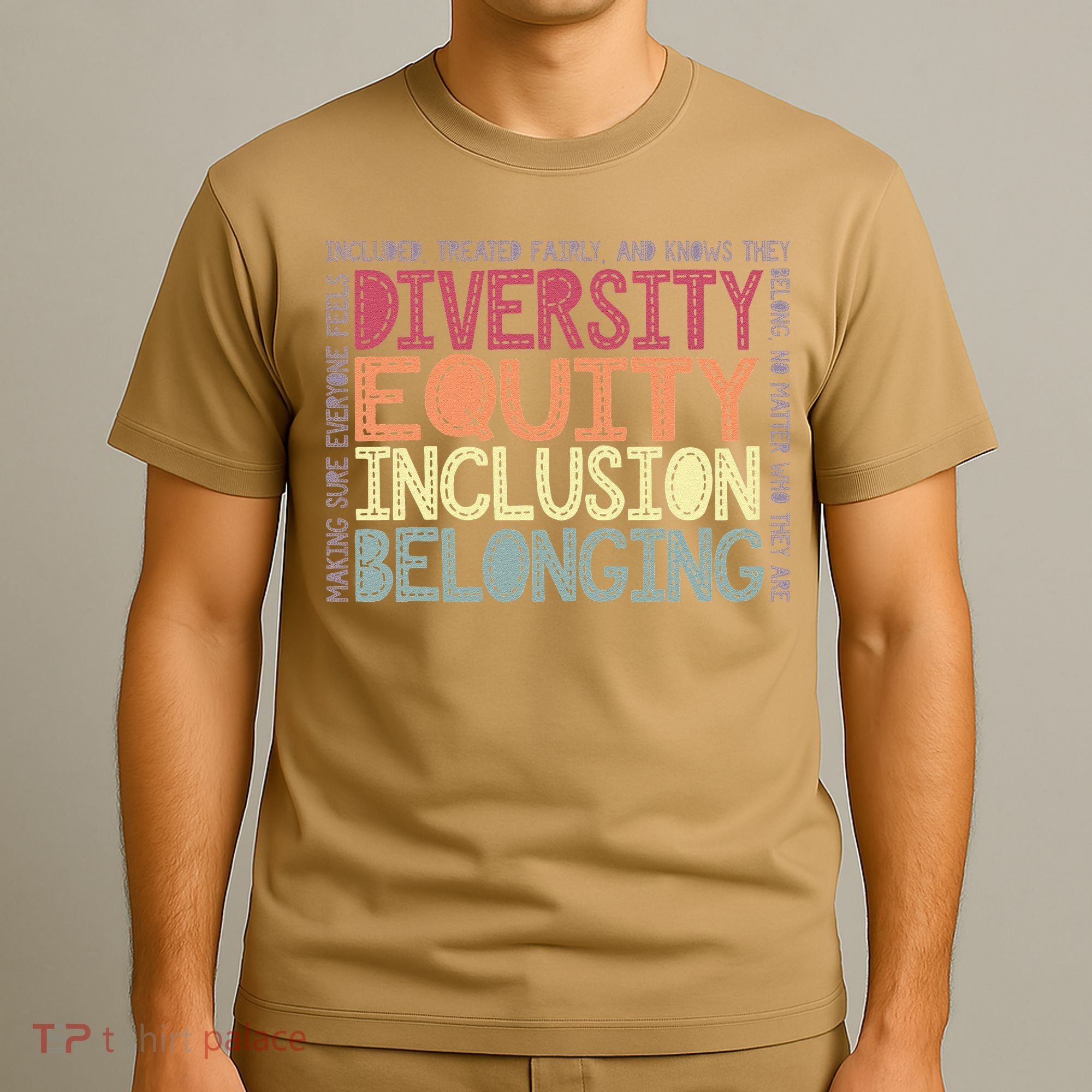 Retro Diversity Equity Inclusion Belonging DEIB Teacher T-Shirt