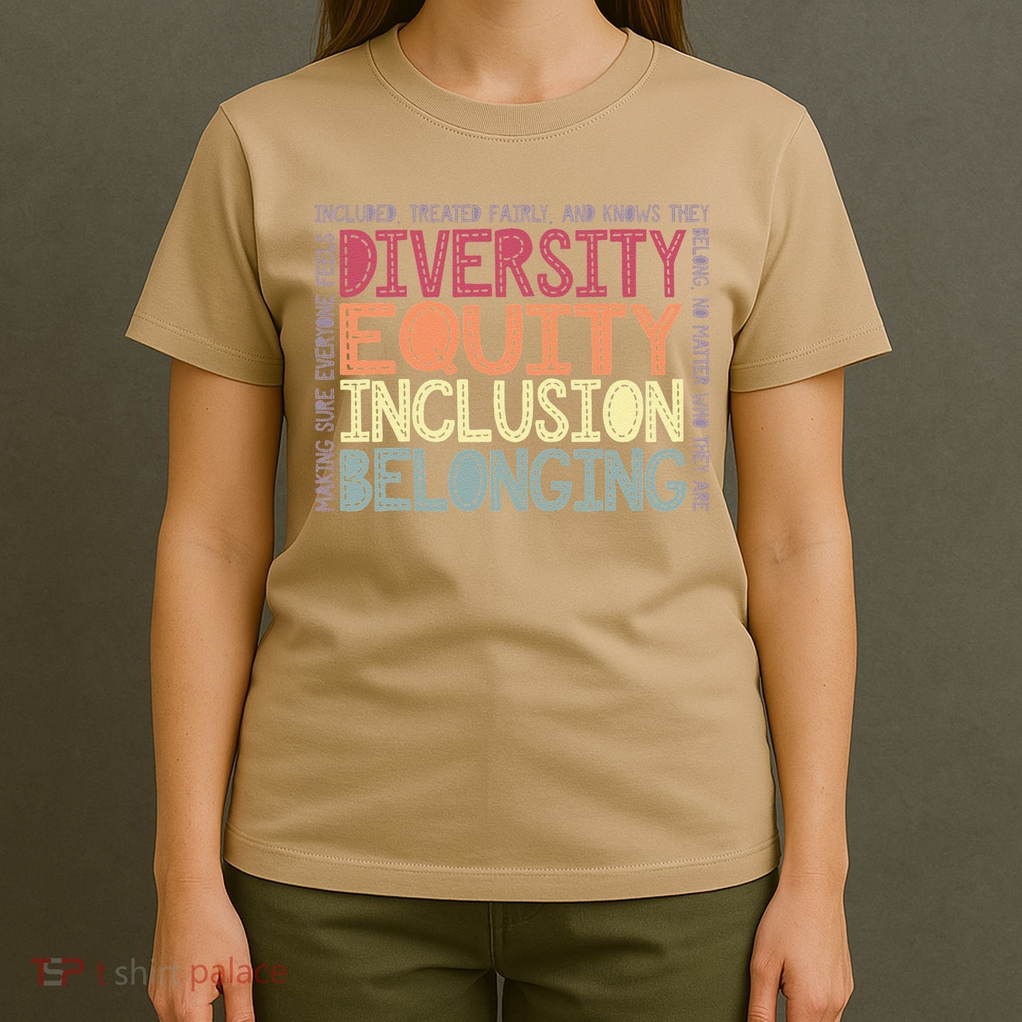 Retro Diversity Equity Inclusion Belonging DEIB Teacher T-Shirt