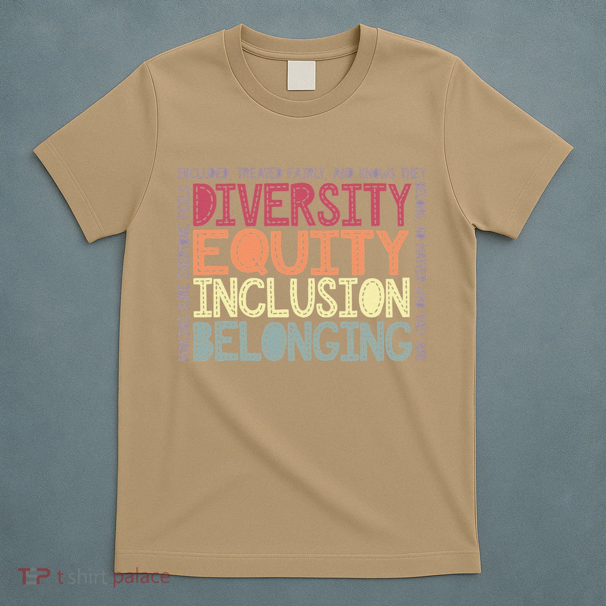 Retro Diversity Equity Inclusion Belonging DEIB Teacher T-Shirt