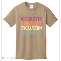 Retro Diversity Equity Inclusion Belonging DEIB Teacher Kids T-Shirt thumb 0