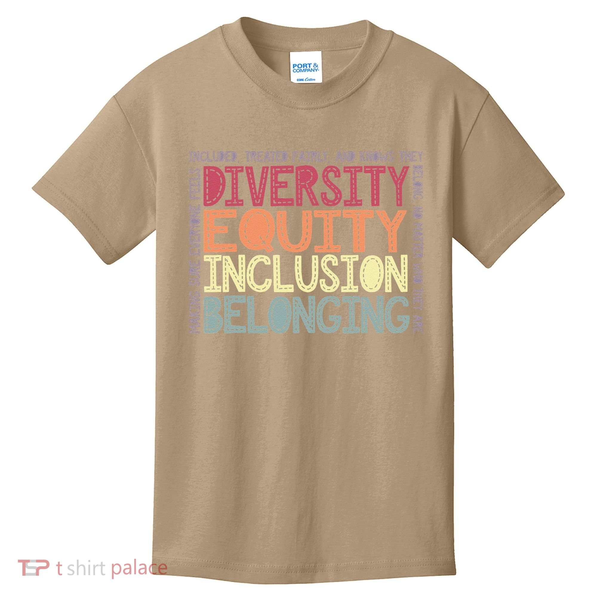 Retro Diversity Equity Inclusion Belonging DEIB Teacher Kids T-Shirt