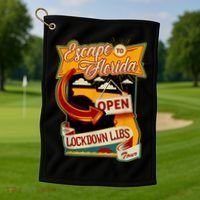 Ron DeSantis Escape To Florida Vinatge Golf Towel thumb 1
