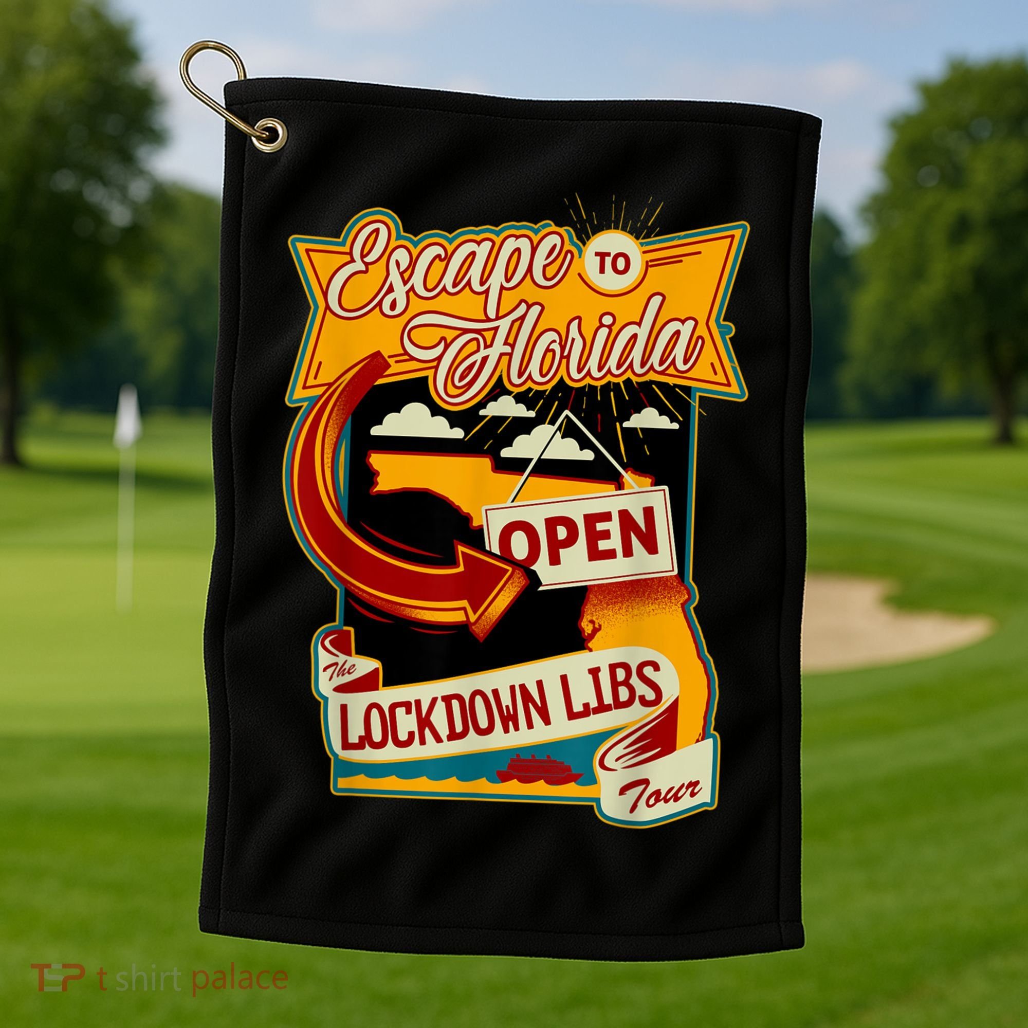 Ron DeSantis Escape To Florida Vinatge Golf Towel