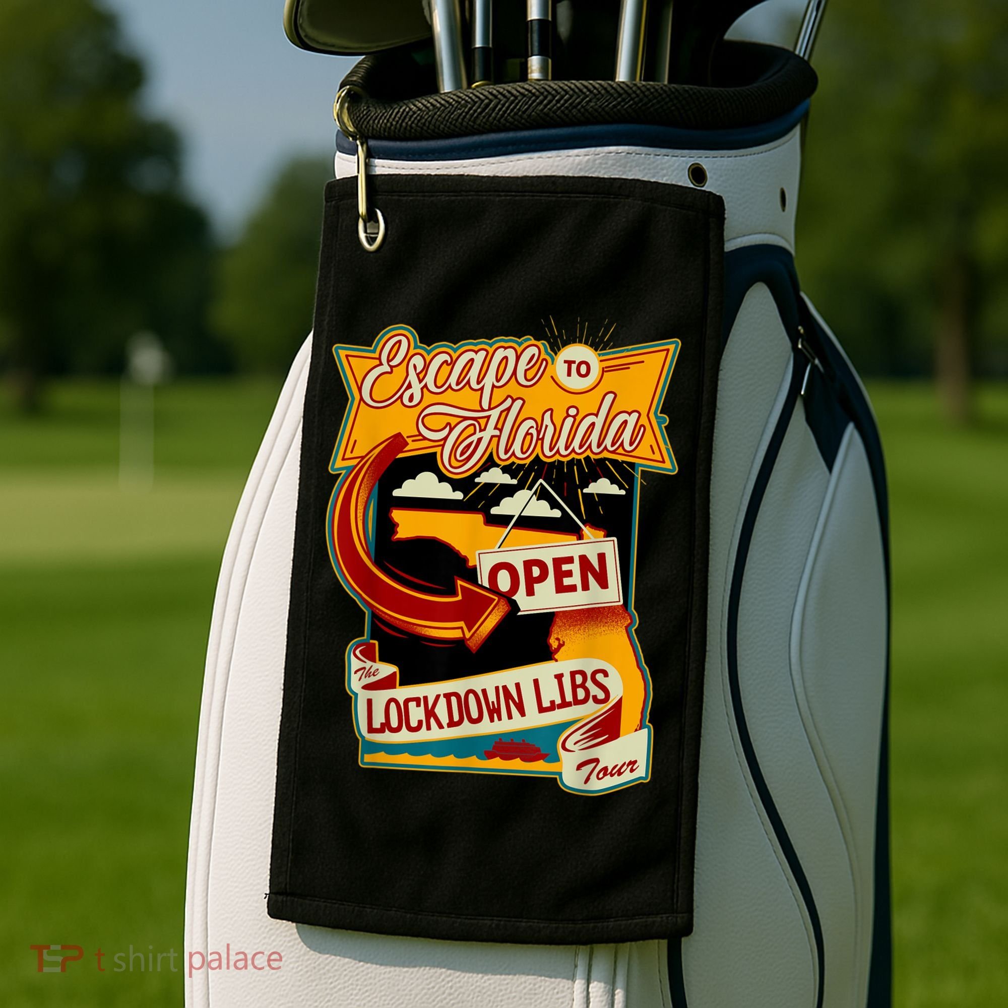 Ron DeSantis Escape To Florida Vinatge Golf Towel
