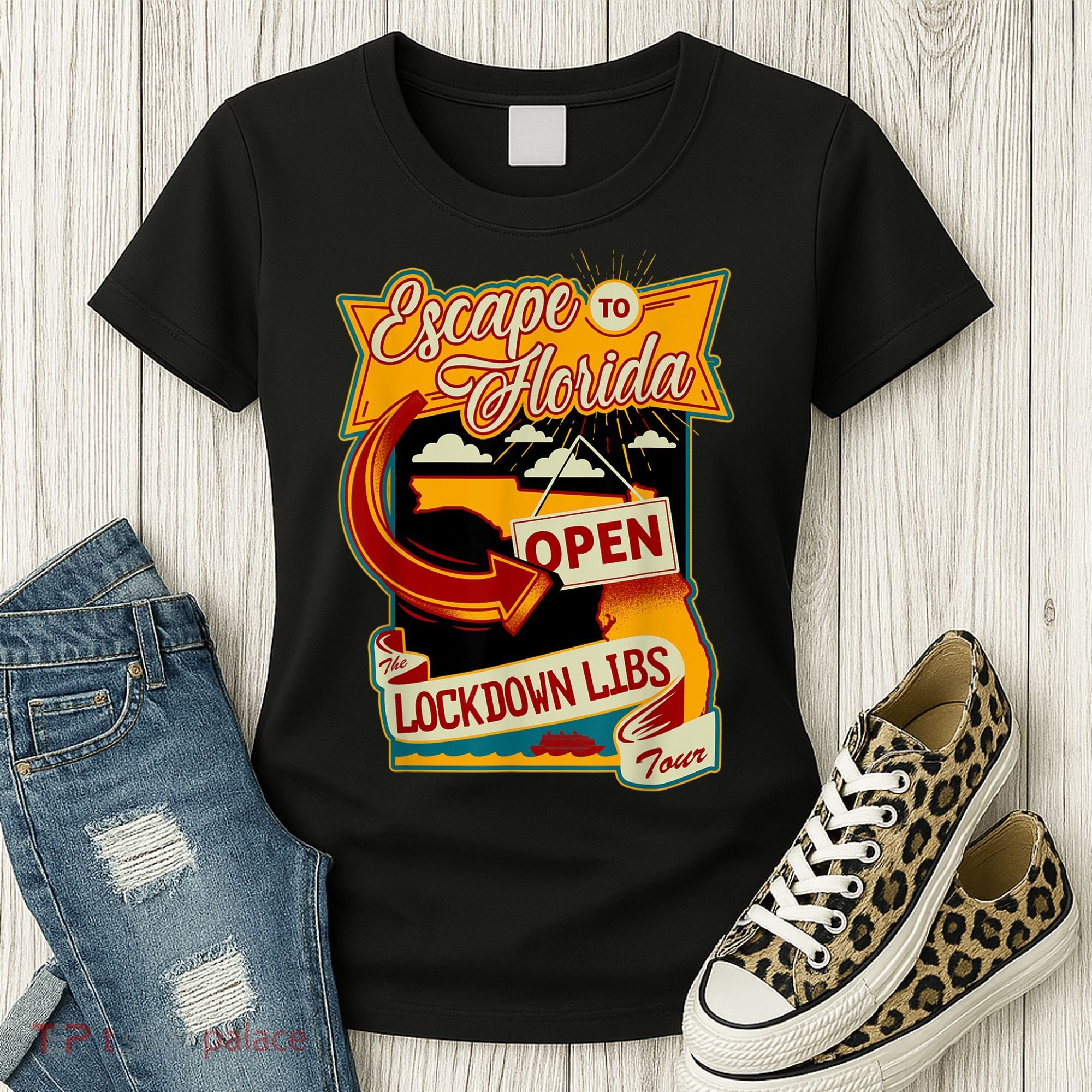 Ron DeSantis Escape To Florida Vinatge Women's T-Shirt
