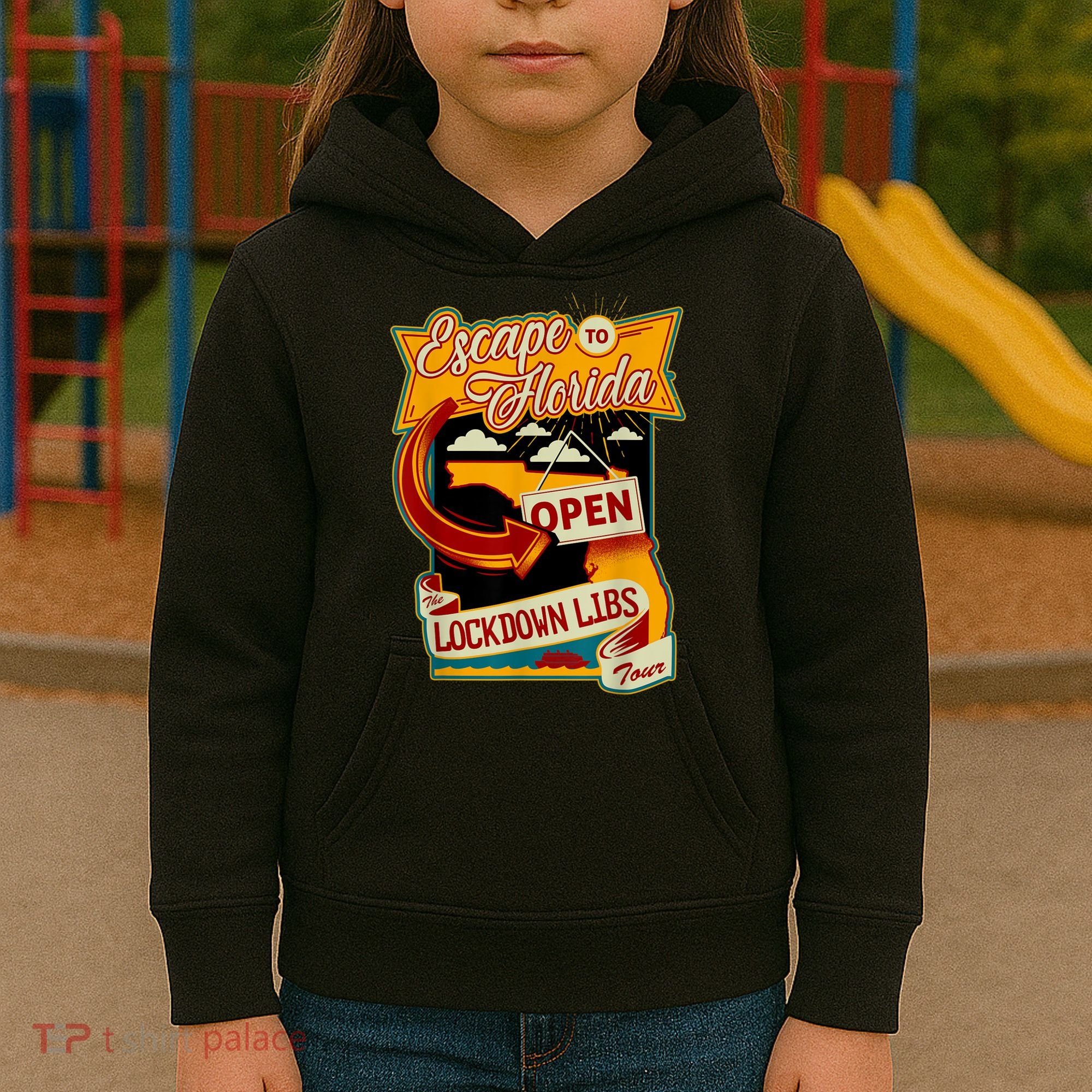 Ron DeSantis Escape To Florida Vinatge Kids Hoodie