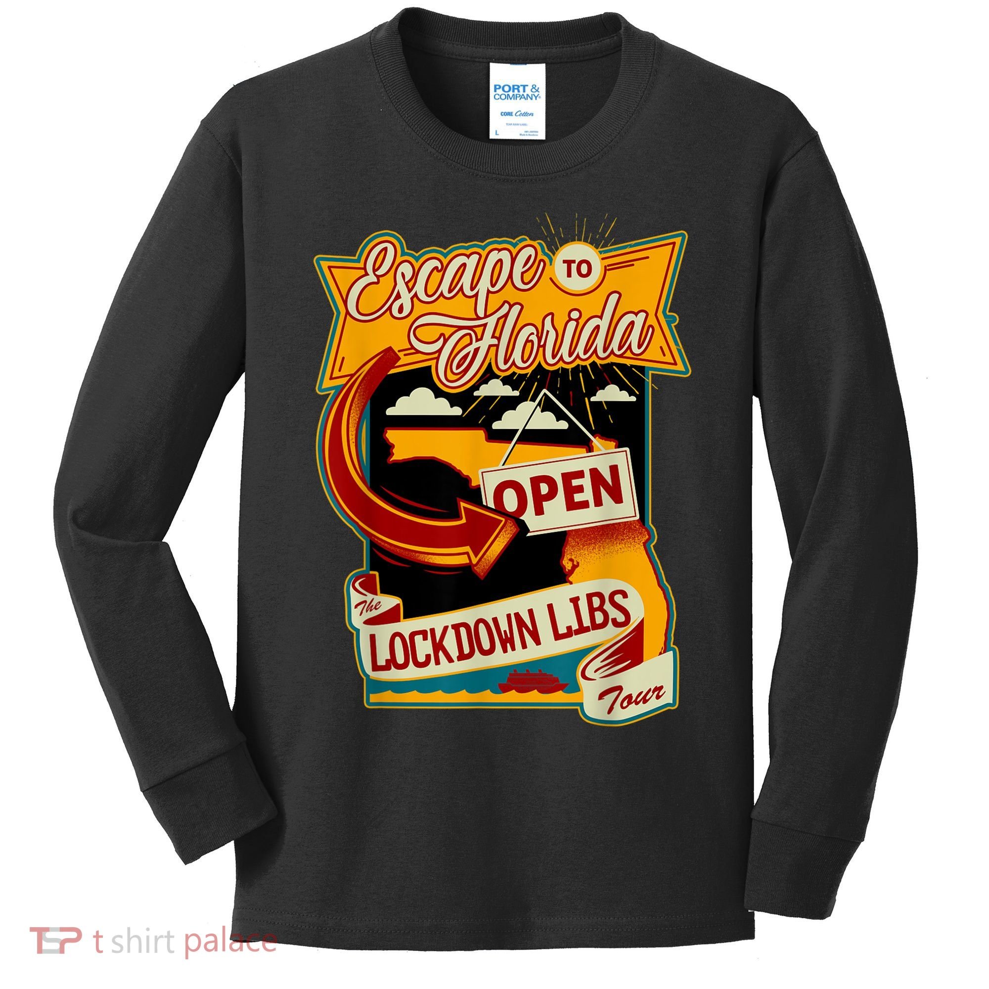 Ron DeSantis Escape To Florida Vinatge Kids Long Sleeve Shirt