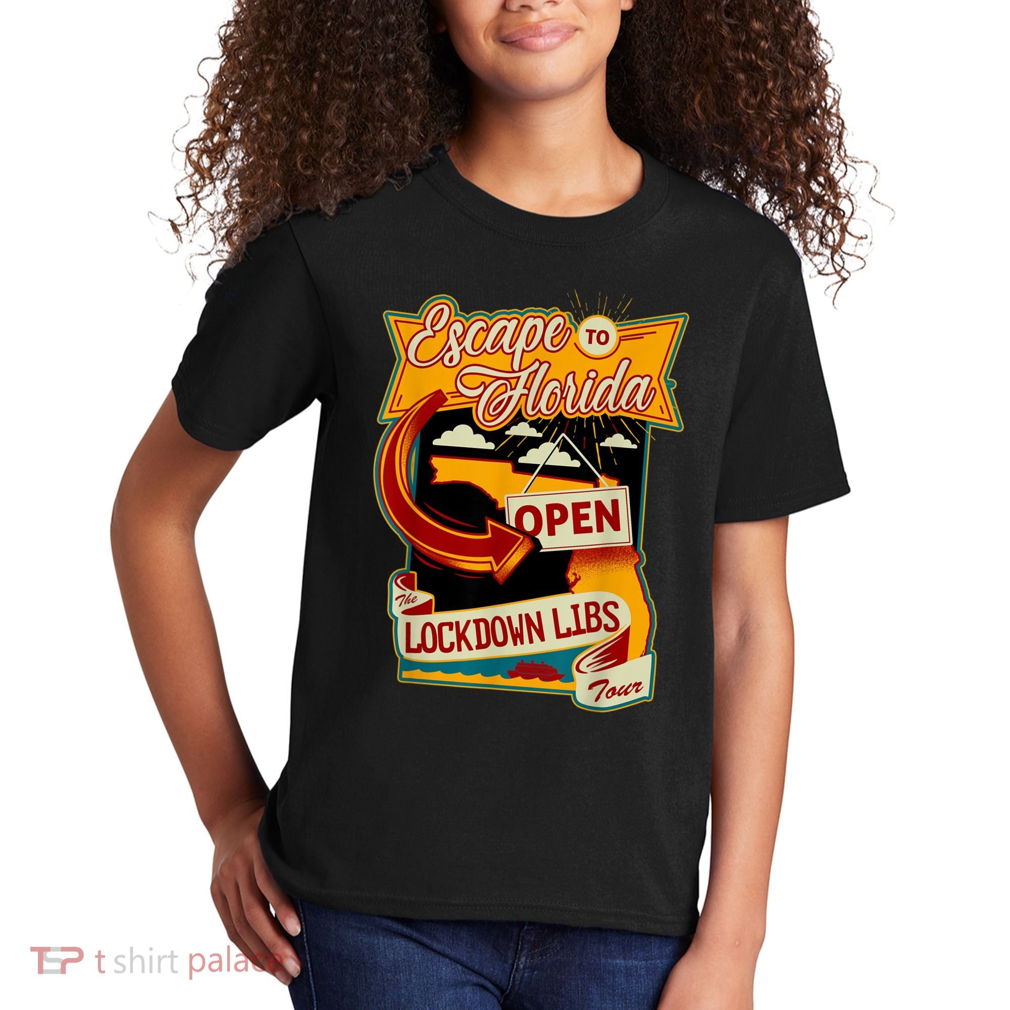 Ron DeSantis Escape To Florida Vinatge Kids T-Shirt