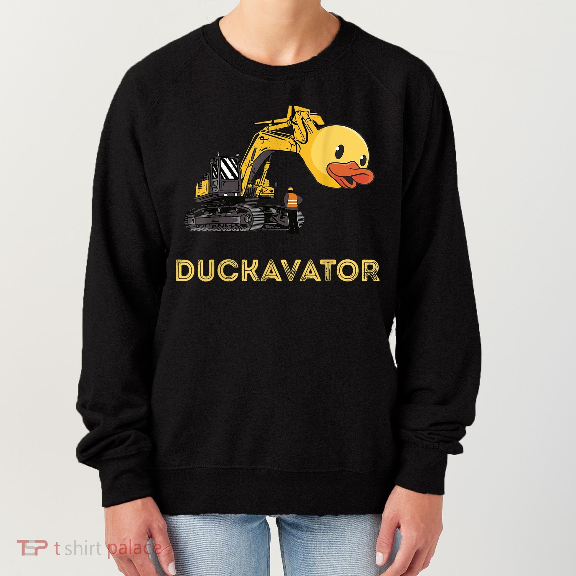 Rubber Duck Excavator Construction Site Backhoe Driver Women's Sweatshirt