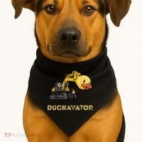 Rubber Duck Excavator Construction Site Backhoe Driver USA-Made Doggie Bandana thumb 1