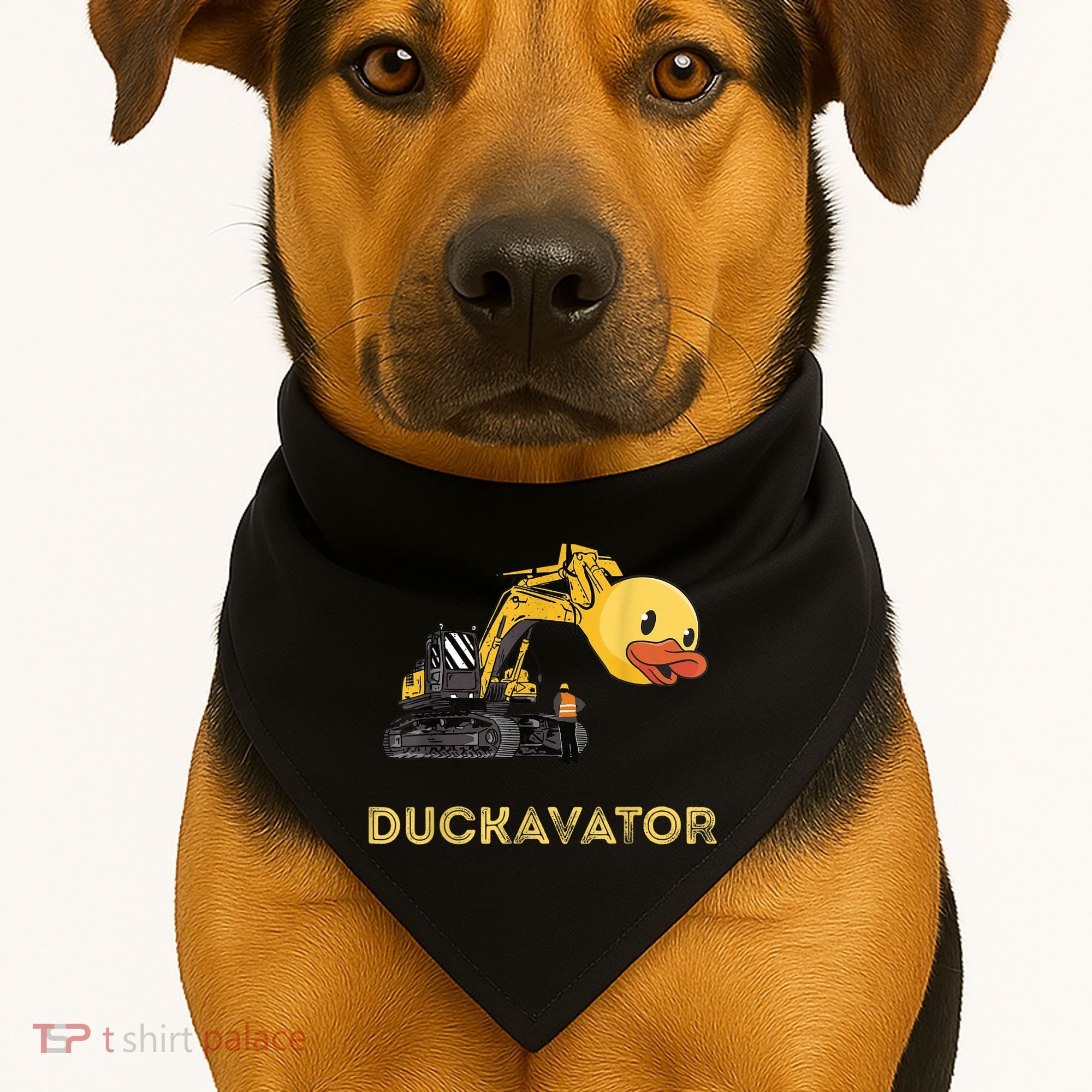 Rubber Duck Excavator Construction Site Backhoe Driver USA-Made Doggie Bandana