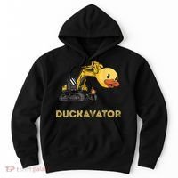 Rubber Duck Excavator Construction Site Backhoe Driver Hoodie thumb 0