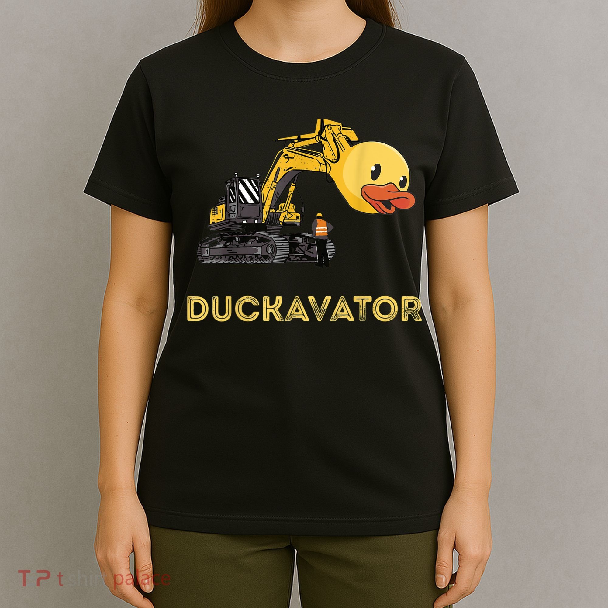 Rubber Duck Excavator Construction Site Backhoe Driver T-Shirt