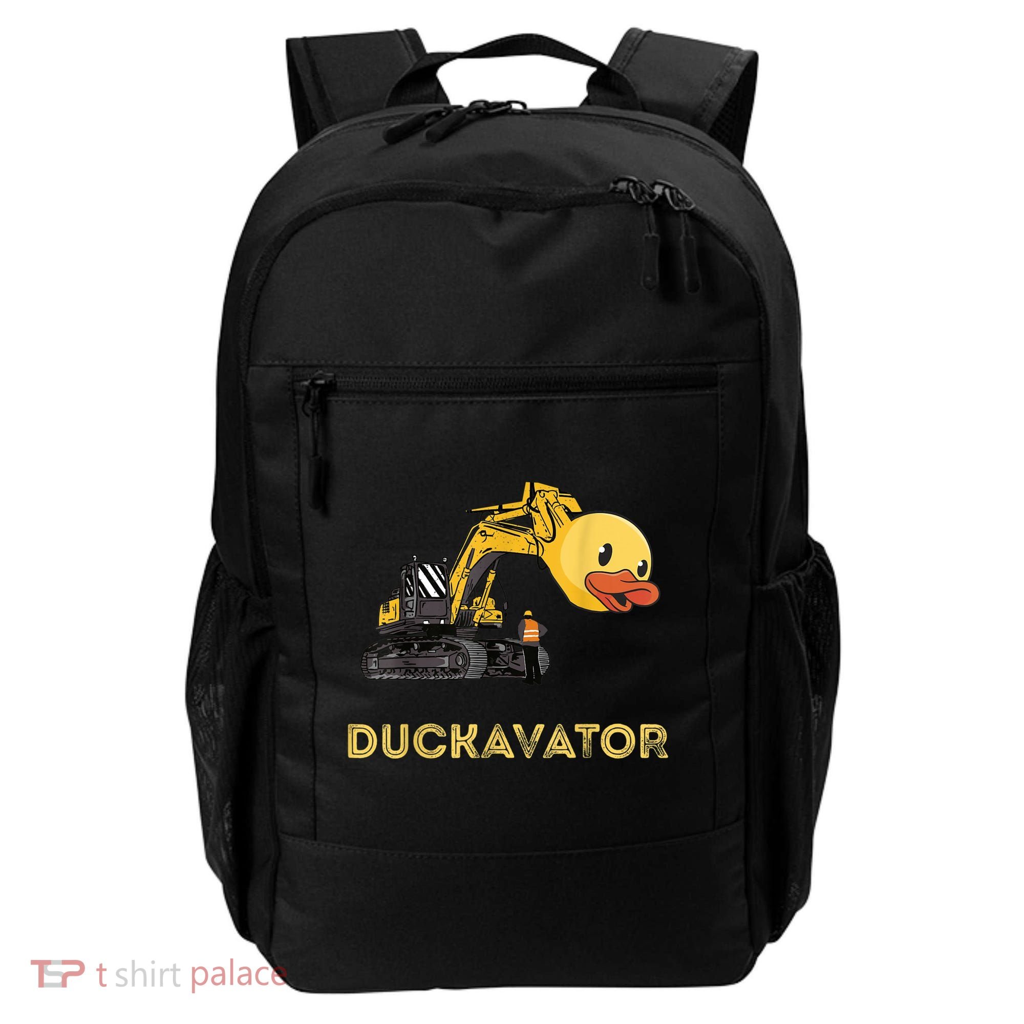 Rubber Duck Excavator Construction Site Backhoe Driver Backpack