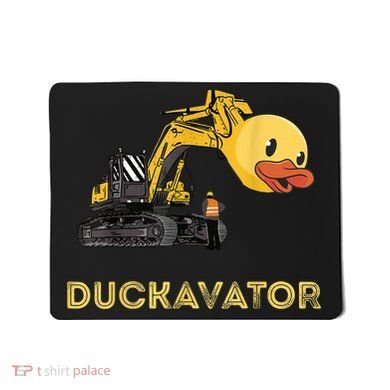 Rubber Duck Excavator Construction Site Backhoe Driver Mousepad