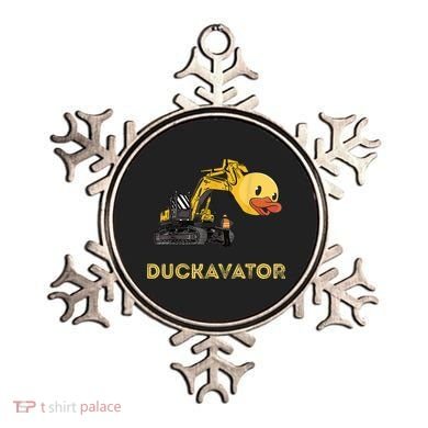 Rubber Duck Excavator Construction Site Backhoe Driver Ornament