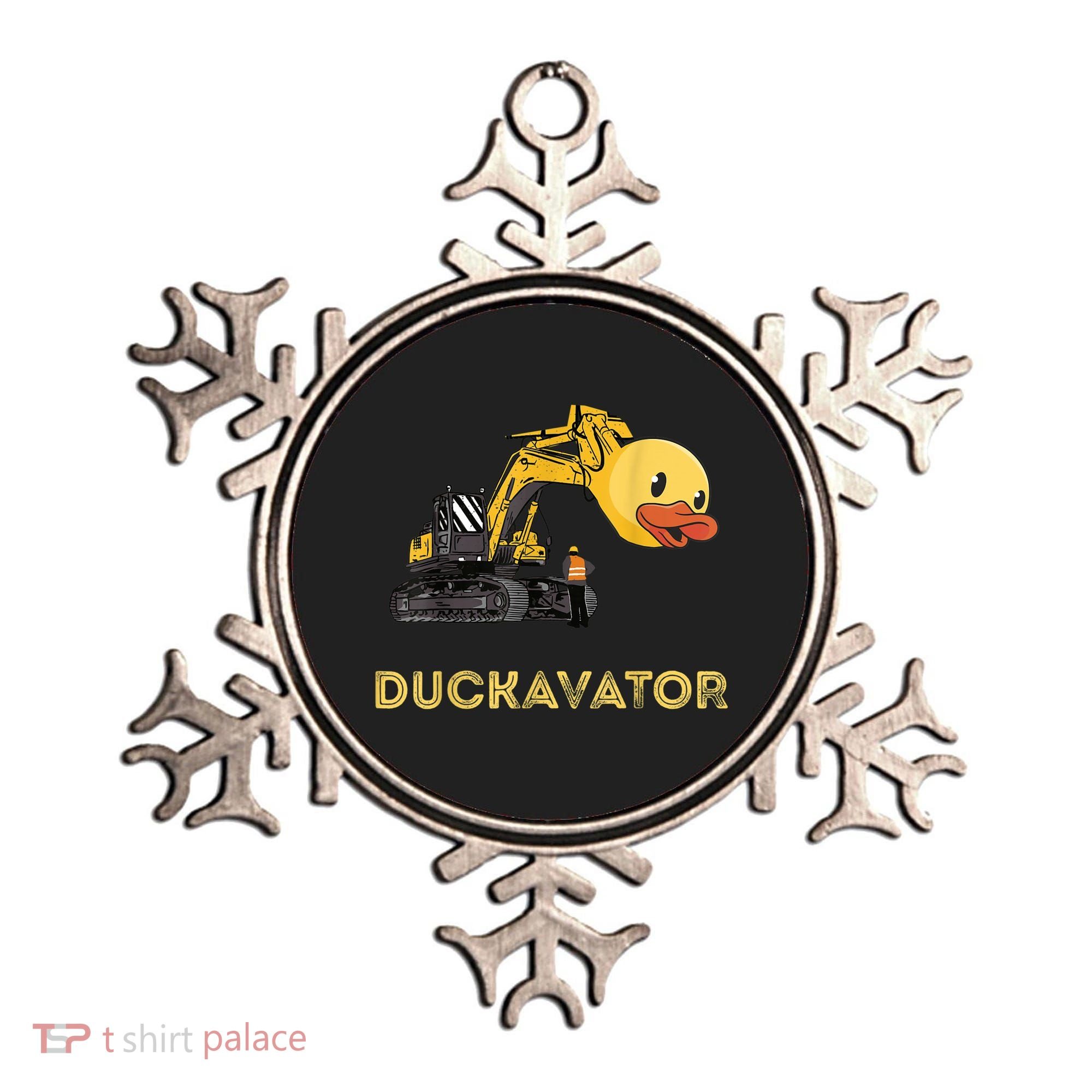 Rubber Duck Excavator Construction Site Backhoe Driver Ornament