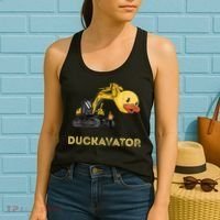 Rubber Duck Excavator Construction Site Backhoe Driver Women's Tank Top thumb 2