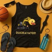 Rubber Duck Excavator Construction Site Backhoe Driver Tank Top thumb 4