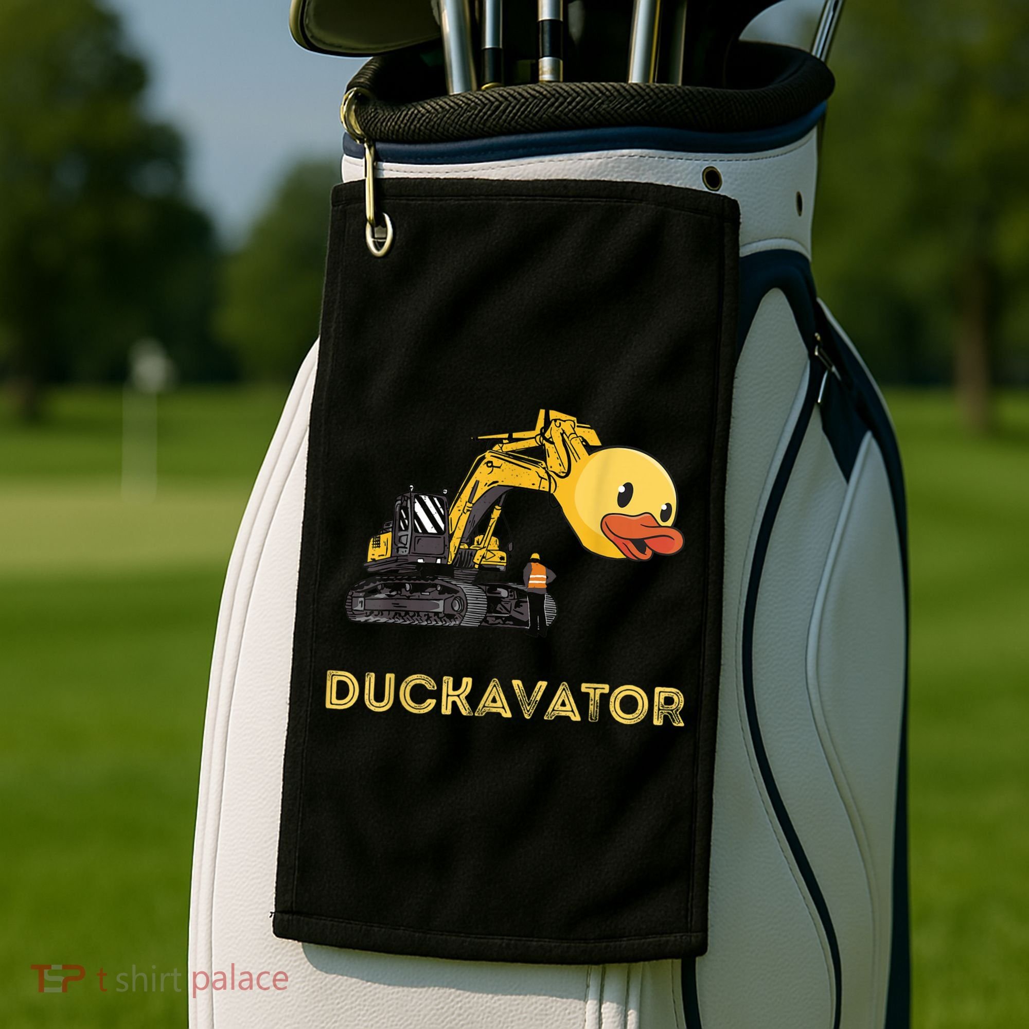Rubber Duck Excavator Construction Site Backhoe Driver Golf Towel