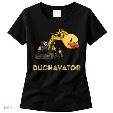 Rubber Duck Excavator Construction Site Backhoe Driver Women's T-Shirt
