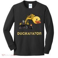 Rubber Duck Excavator Construction Site Backhoe Driver Kids Long Sleeve Shirt thumb 0