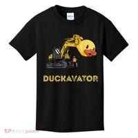 Rubber Duck Excavator Construction Site Backhoe Driver Kids T-Shirt thumb 0
