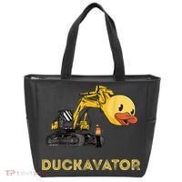 Rubber Duck Excavator Construction Site Backhoe Driver Tote Bag thumb 0
