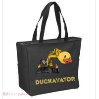 Rubber Duck Excavator Construction Site Backhoe Driver Tote Bag thumb 2