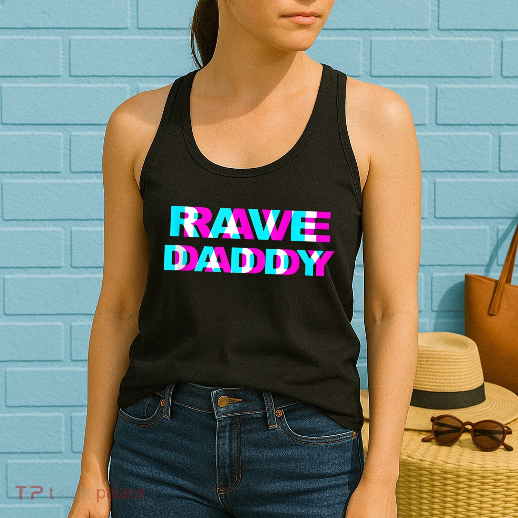 Rave Daddy EDM Music Festival Father Optical Illusion Trippy Women's Tank Top