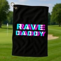Rave Daddy EDM Music Festival Father Optical Illusion Trippy Golf Towel thumb 1