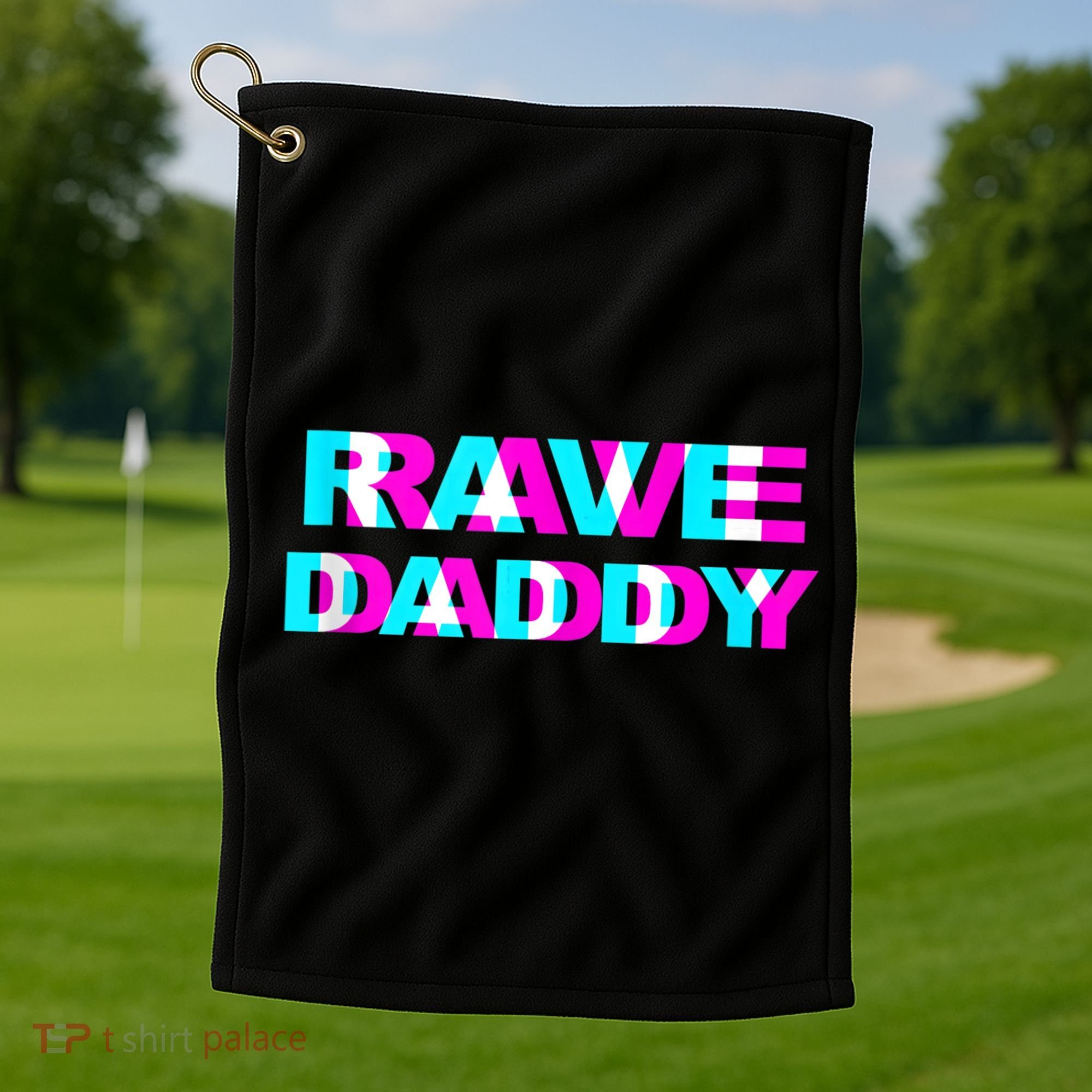 Rave Daddy EDM Music Festival Father Optical Illusion Trippy Golf Towel