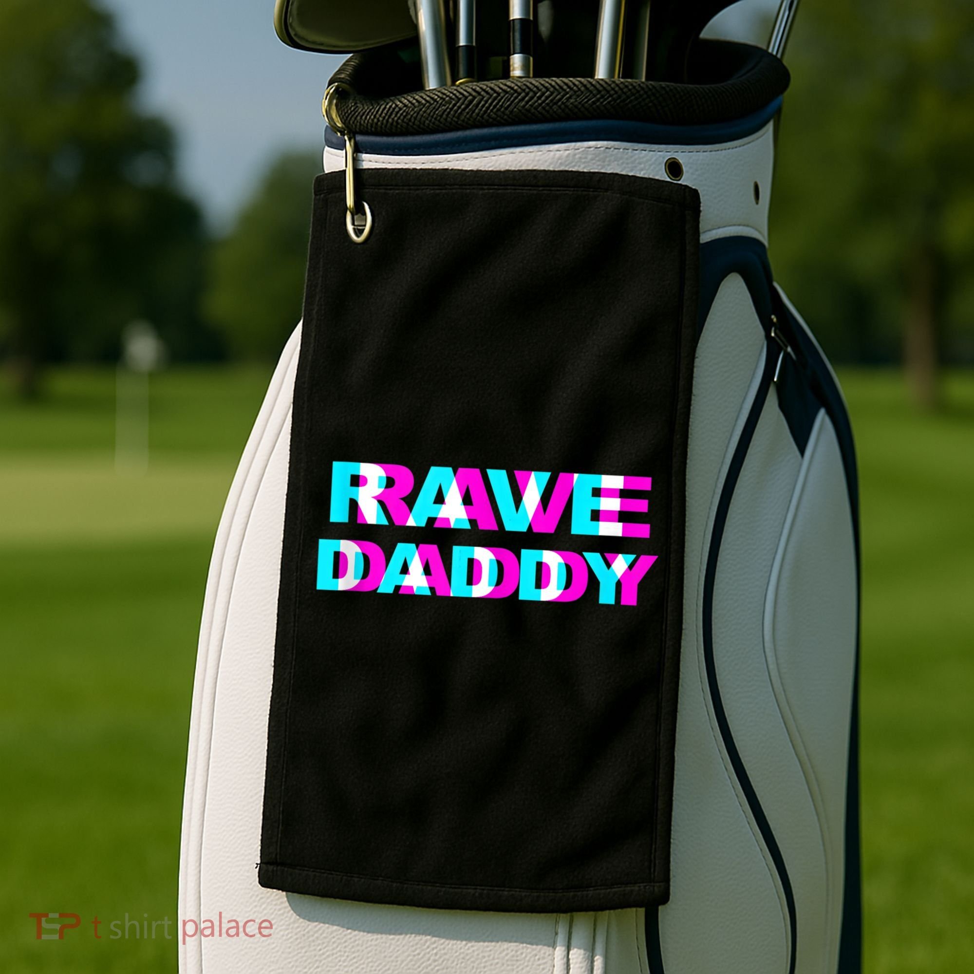 Rave Daddy EDM Music Festival Father Optical Illusion Trippy Golf Towel