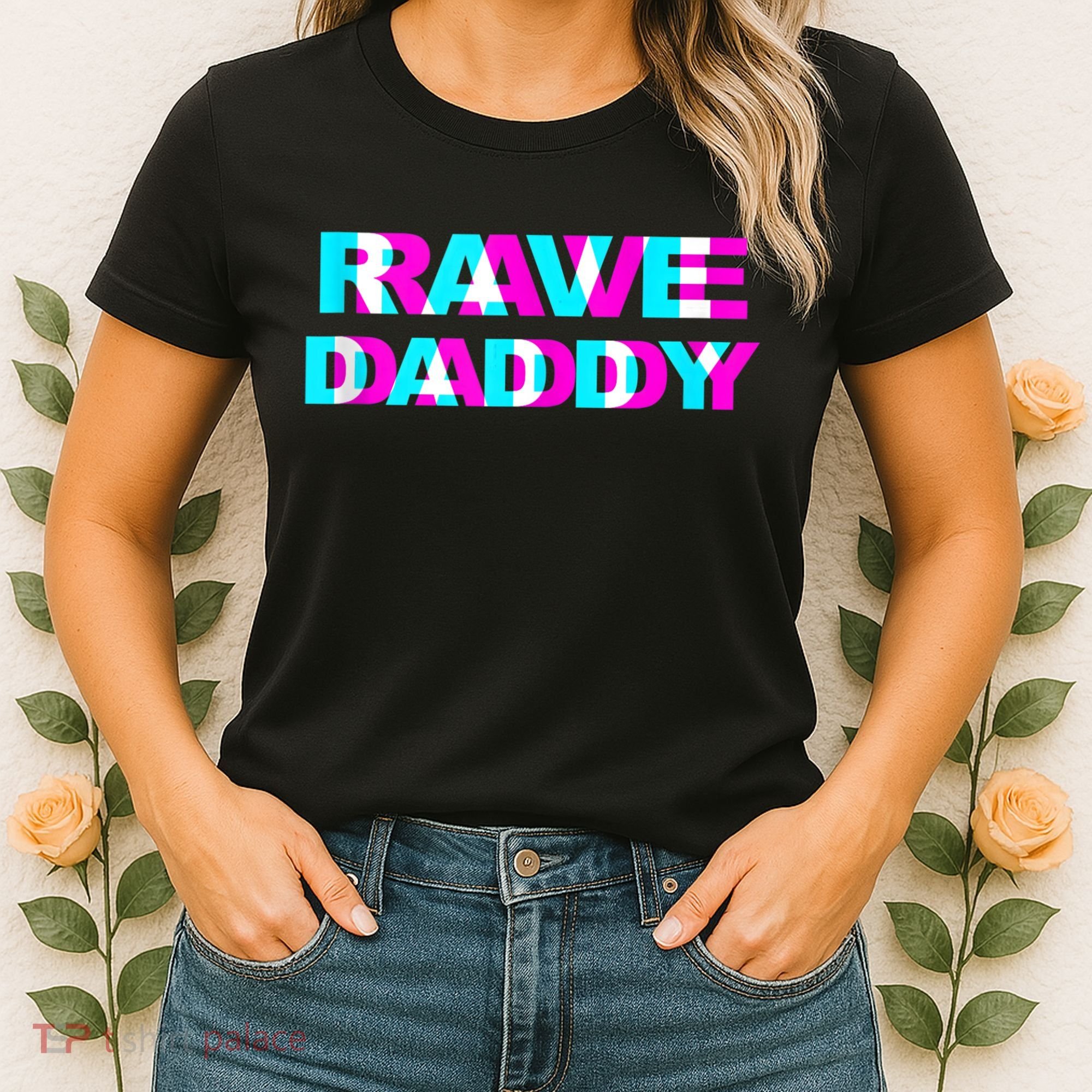 Rave Daddy EDM Music Festival Father Optical Illusion Trippy Women's T-Shirt