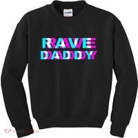 Rave Daddy EDM Music Festival Father Optical Illusion Trippy Kids Sweatshirt thumb 0