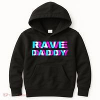Rave Daddy EDM Music Festival Father Optical Illusion Trippy Kids Hoodie thumb 0