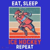 Retro Dog Eat Sleep Ice Hockey Repeat Vintage Ice Hockey Great Gift T-Shirt thumb 7