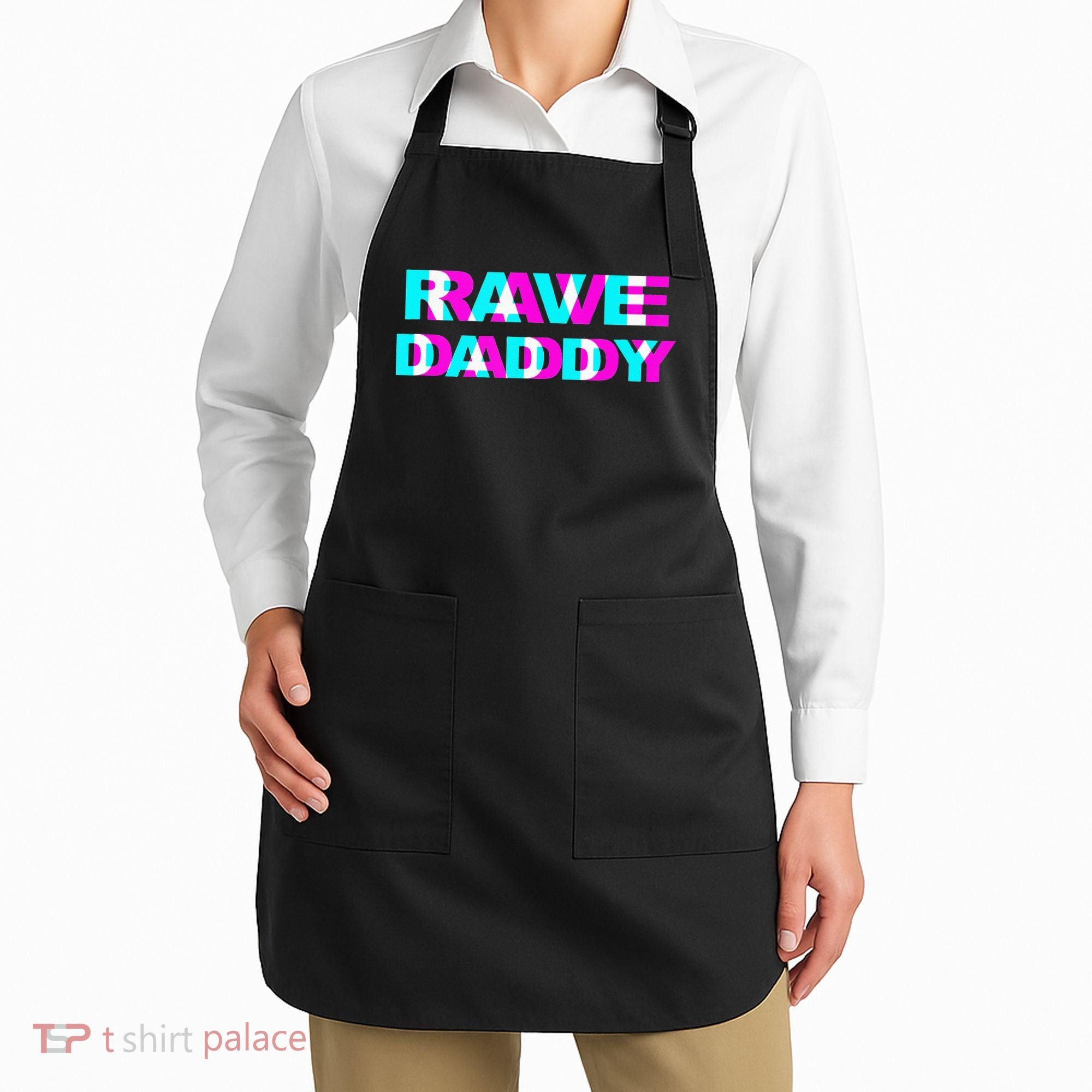Rave Daddy EDM Music Festival Father Optical Illusion Trippy Apron