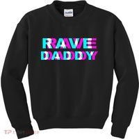 Rave Daddy EDM Music Festival Father Optical Illusion Trippy Kids Sweatshirt thumb 0