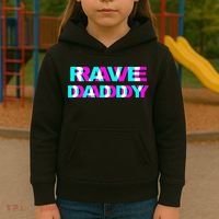 Rave Daddy EDM Music Festival Father Optical Illusion Trippy Kids Hoodie thumb 3