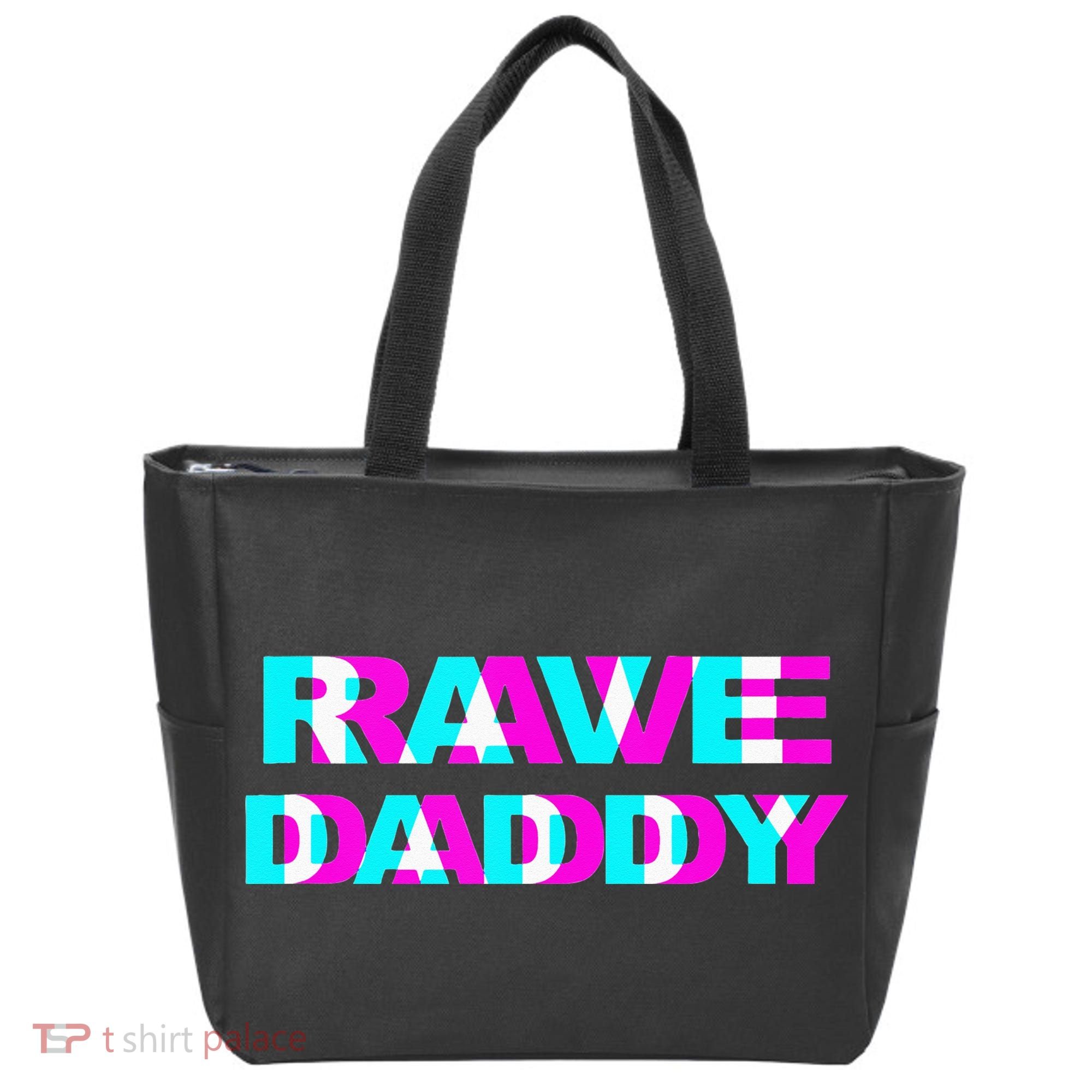 Rave Daddy EDM Music Festival Father Optical Illusion Trippy Tote Bag
