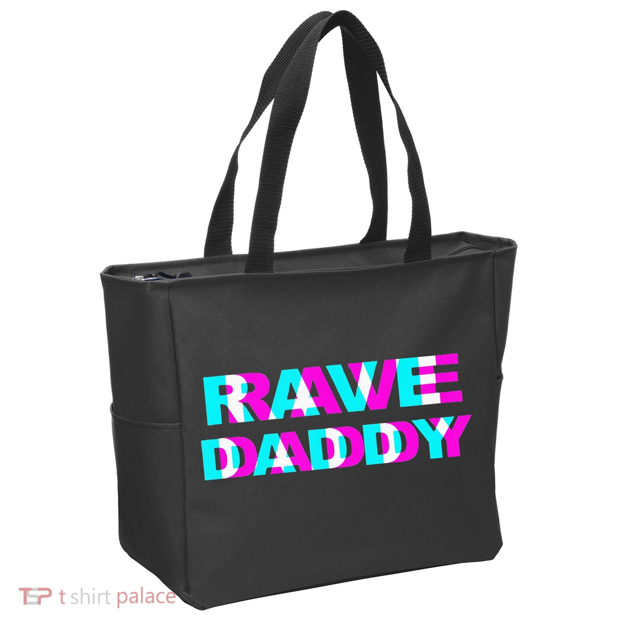 Rave Daddy EDM Music Festival Father Optical Illusion Trippy Tote Bag