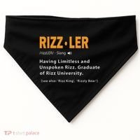 Rizzler Definition Funny Meme Quote Gen Z Alpha Rizz Up USA-Made Doggie Bandana thumb 0