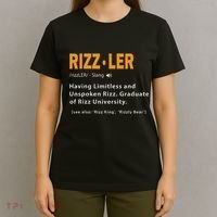 Rizzler Definition Funny Meme Quote Gen Z Alpha Rizz Up T-Shirt thumb 4