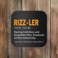 Rizzler Definition Funny Meme Quote Gen Z Alpha Rizz Up Coaster thumb 0